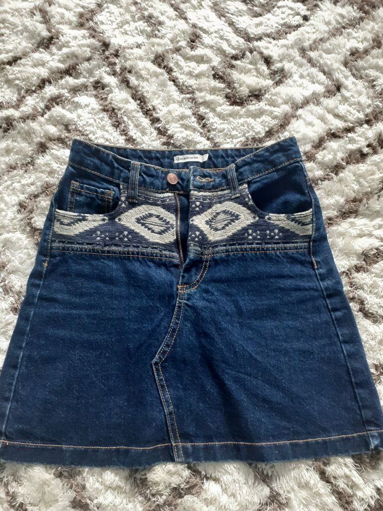 Spódnica ołówkowa jeansowa mini w stylu boho