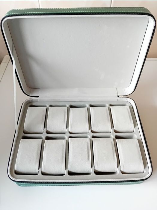 Caixa Estojo 10 Relógios Seiko Omega Cauny Breitling Tissot Iwc Oris