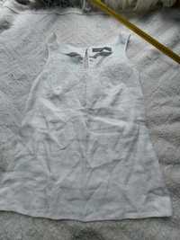 Bluzka,koszulka lniana, len 34 xs biała