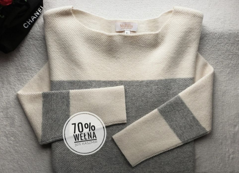 Sweter wełna + kaszmir Ma Tilla/Roz L/Xl