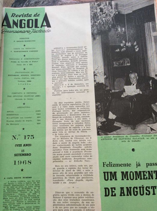 Revista de Angola , quinzenário ilustrado.15 de Setembro de 1968