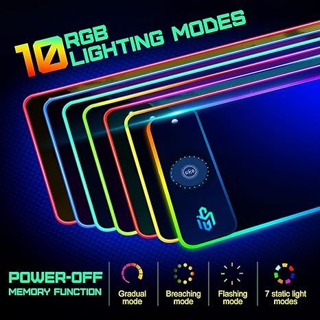 Podkładka Gamingowa Xxl Rgb Qi 15W Led Gim 800X300Mm Ładowanie