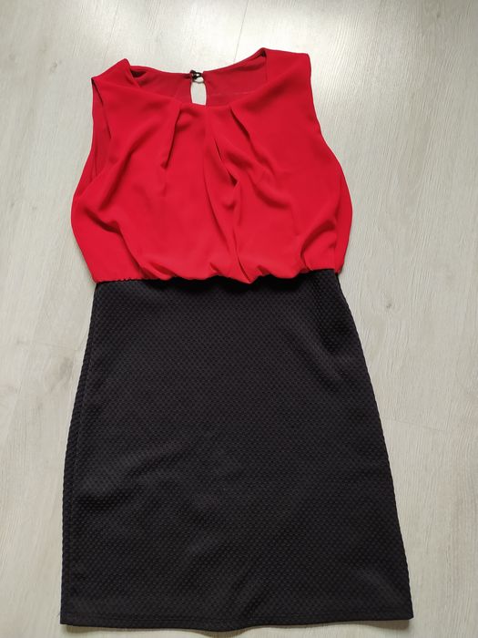 Sukienka czerwono-czarna rozmiar 34/36 xs/s