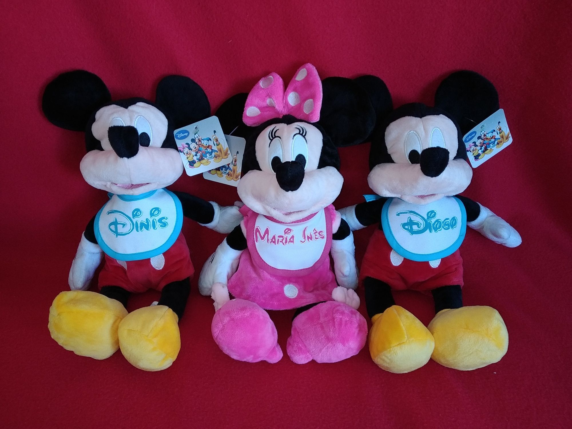Minnie e Mickey com nome 40 cm