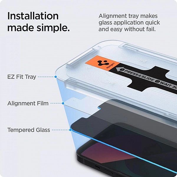 Szkło hartowane Spigen Glas.tR EZ Fit Privacy na iPhone 13 / 13 Pro /