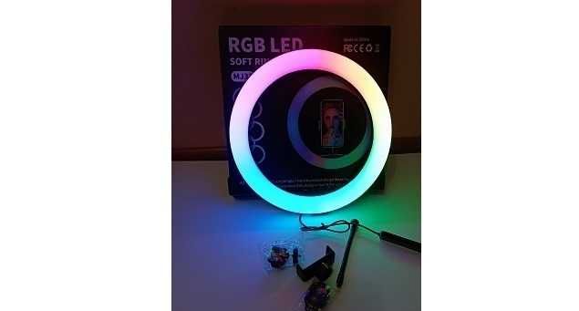 Кольцевая лампа цветная, rgb, 26см.