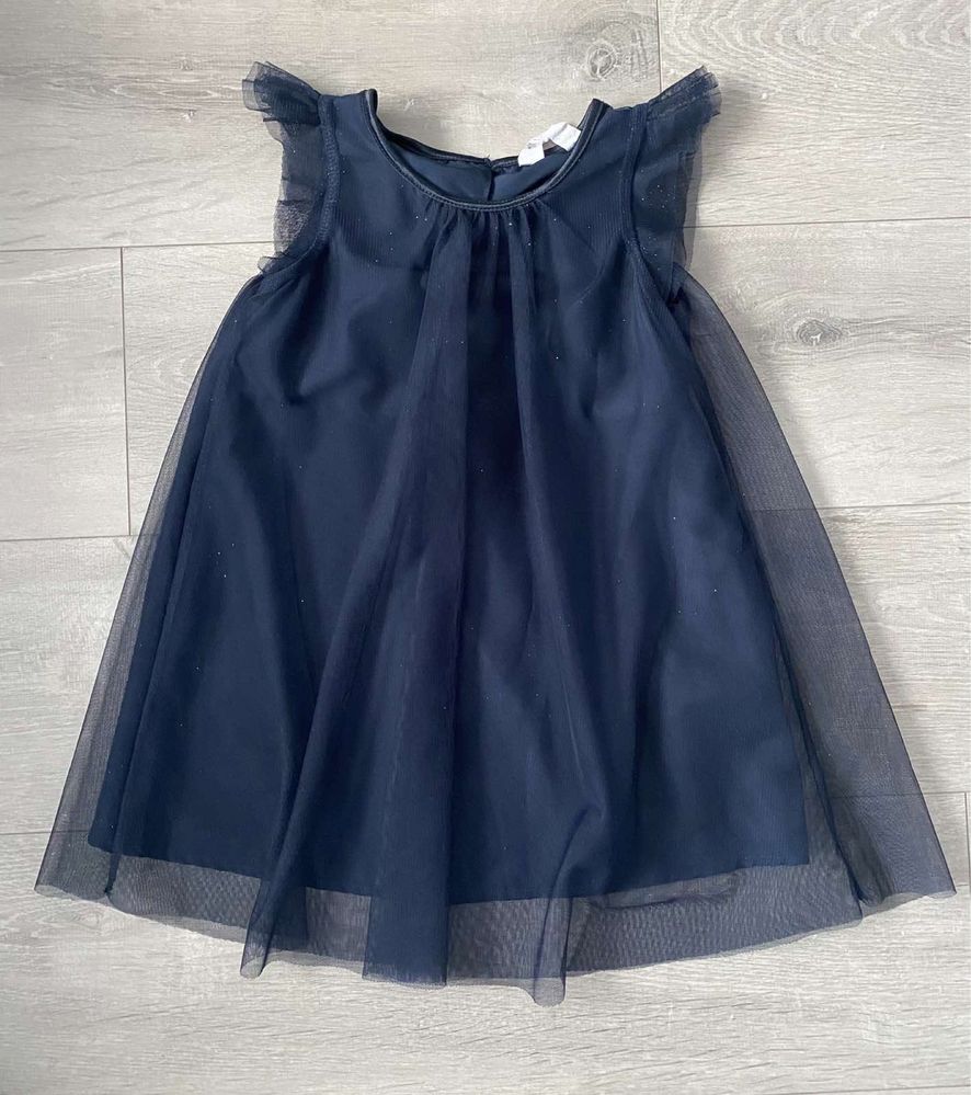 Нарядное синее платье H&M на 3/4 года