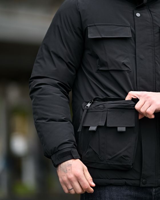 Чоловіча зимова куртка чорна, зимняя куртка мужская черная