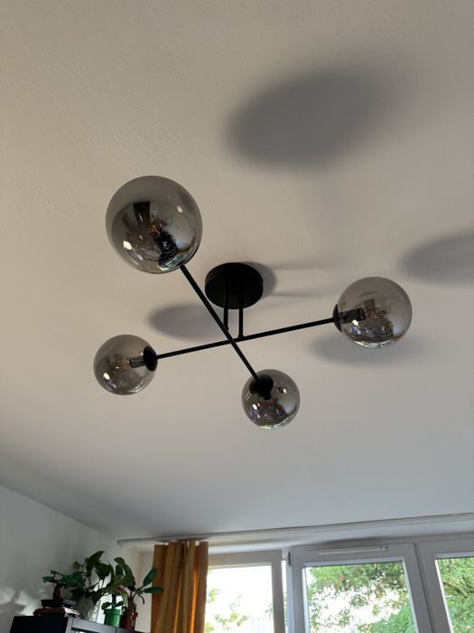 Lampa sufitowa ROMA 4 BL nowoczesna, klosz, czarno/grafitowa