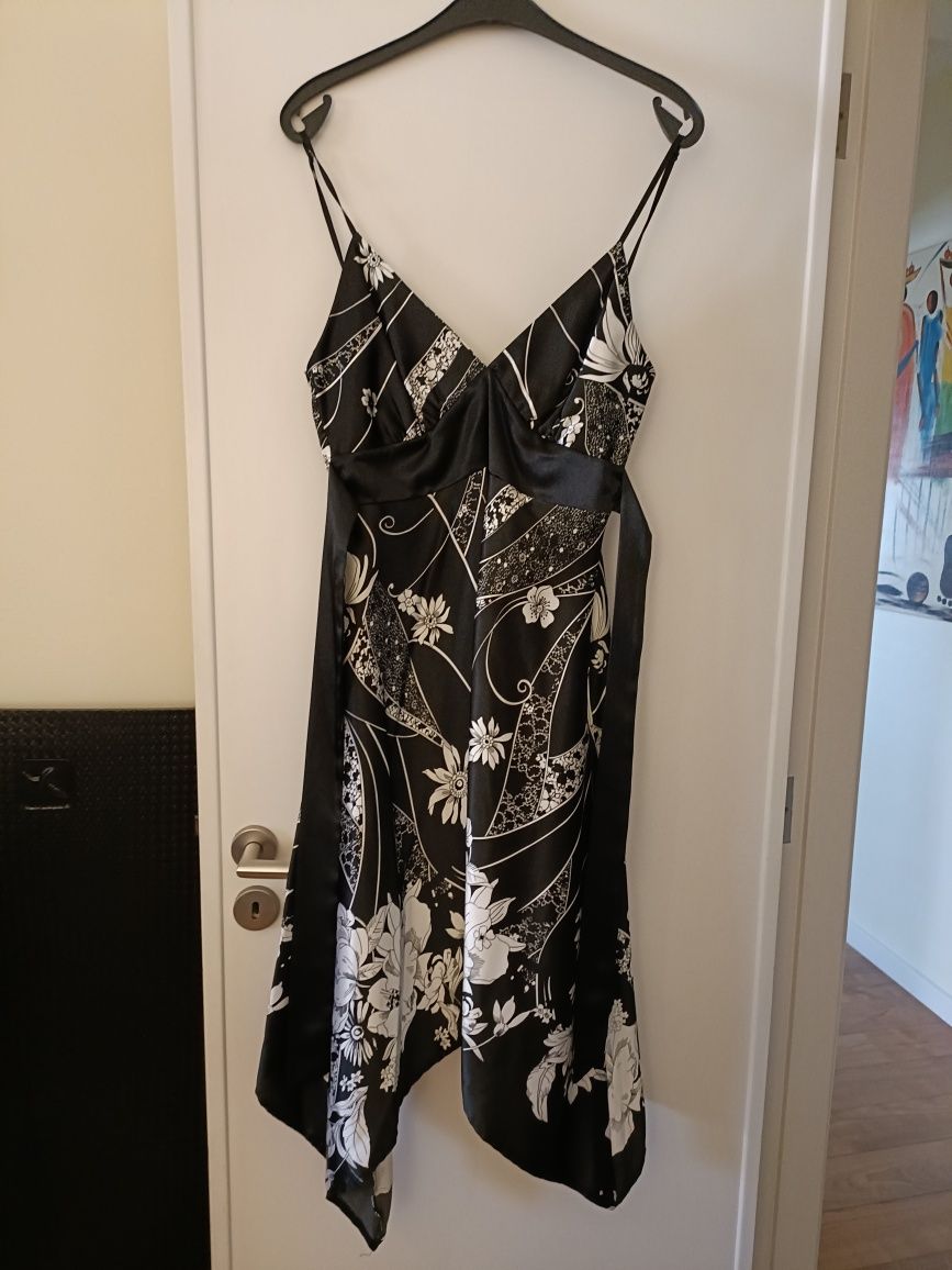Vestido cerimónia preto e branco