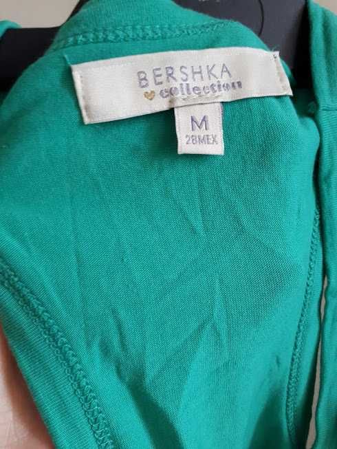 Zielona koszulka na ramiączkach, bokserka, Bershka, r.M