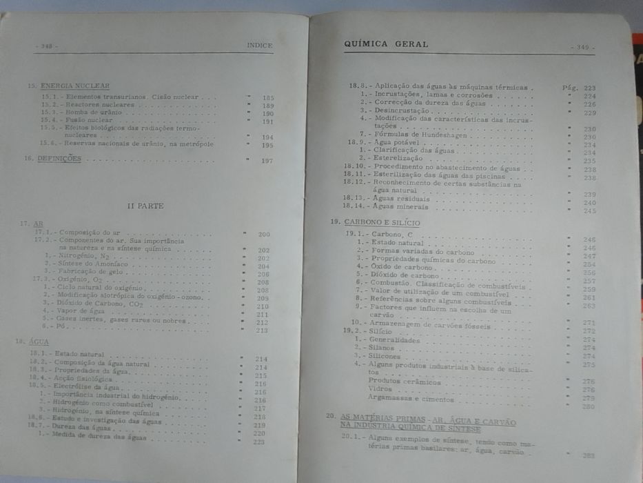 Química, livros de estudo antigos.