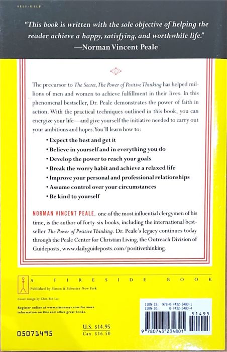 Book - The Power of Positive Thinking - Norman Vincent Peale - English