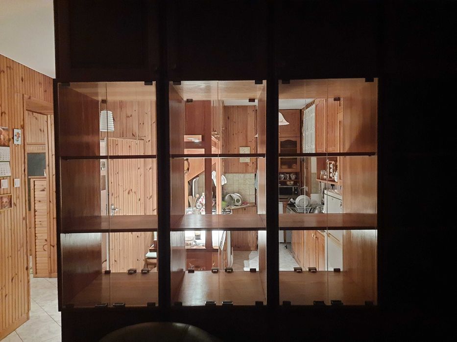 regał witryna szafa dwustronna przeszklona PRL