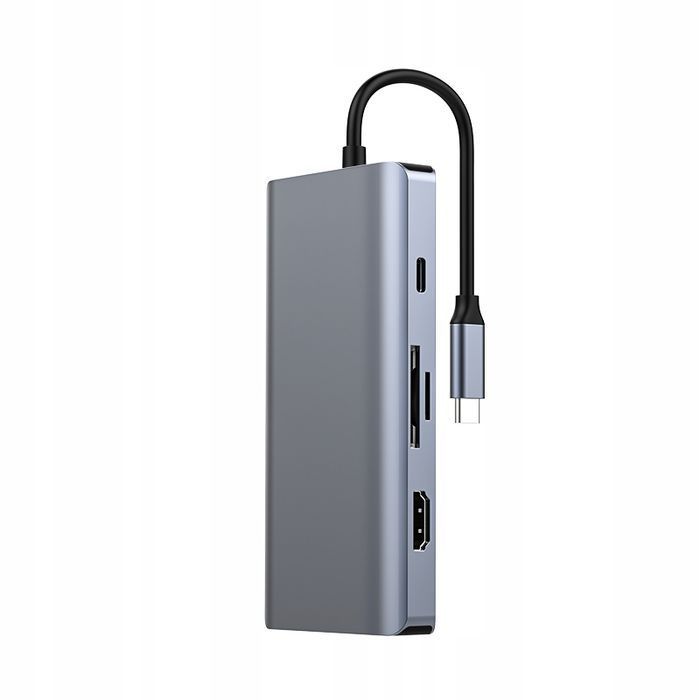 Adapter 9W1 Hub Usb-C Do Hdmi 4K Usb 3.0 Karta Sd Vga Rj 45 Sieciowa