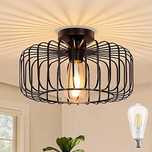 SERBASIC Czarna lampa sufitowa Vintage Lampa sufitowa