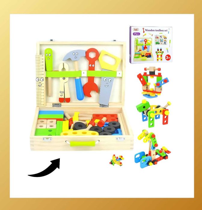 Zabawkowa skrzynka narzędziowa dla dzieci Montessori Zabawka *PREZENT*