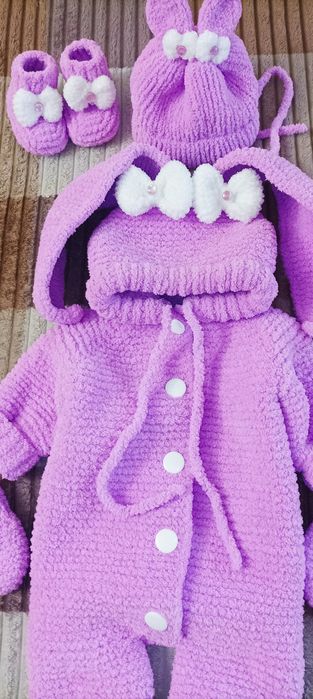 Вязаный комбинезон плюшевый