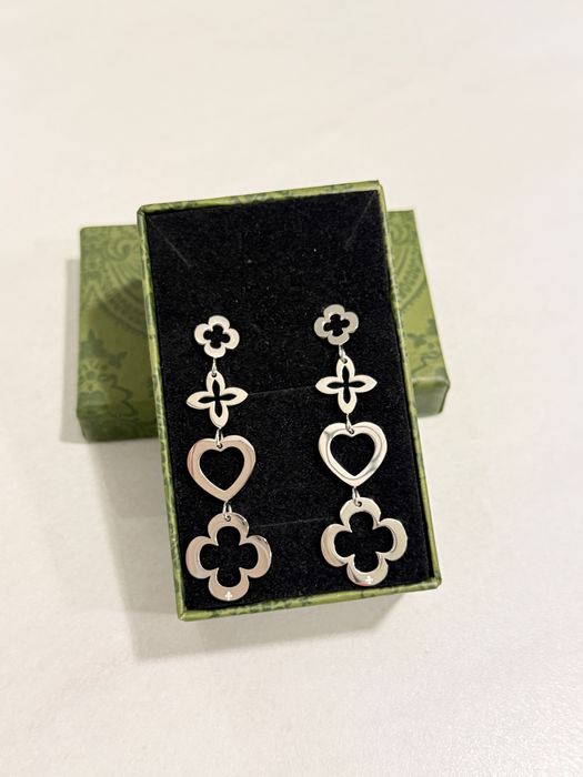 Kolczyki wiszące koniczynki w stylu Lilou