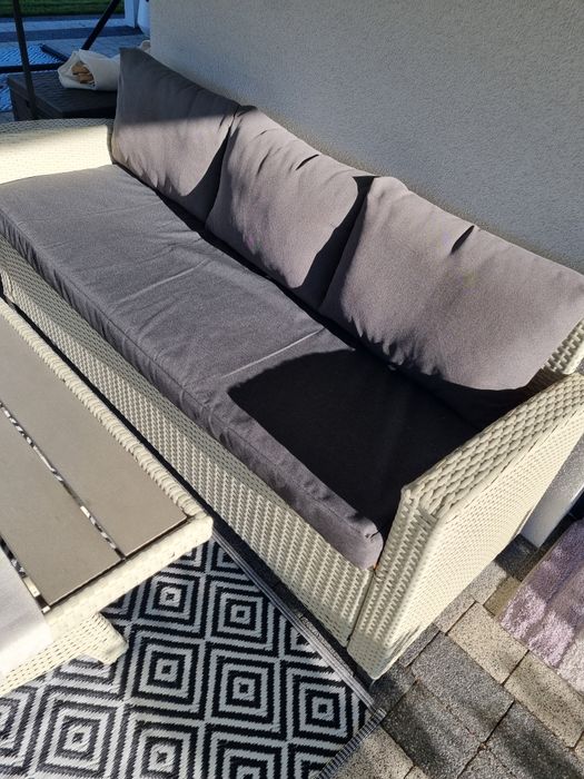 Narożnik sofa ogrodowa ratanowa