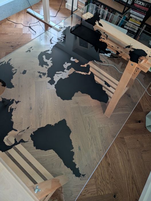 Ikea biurko na kozakach mapa świata 160x80