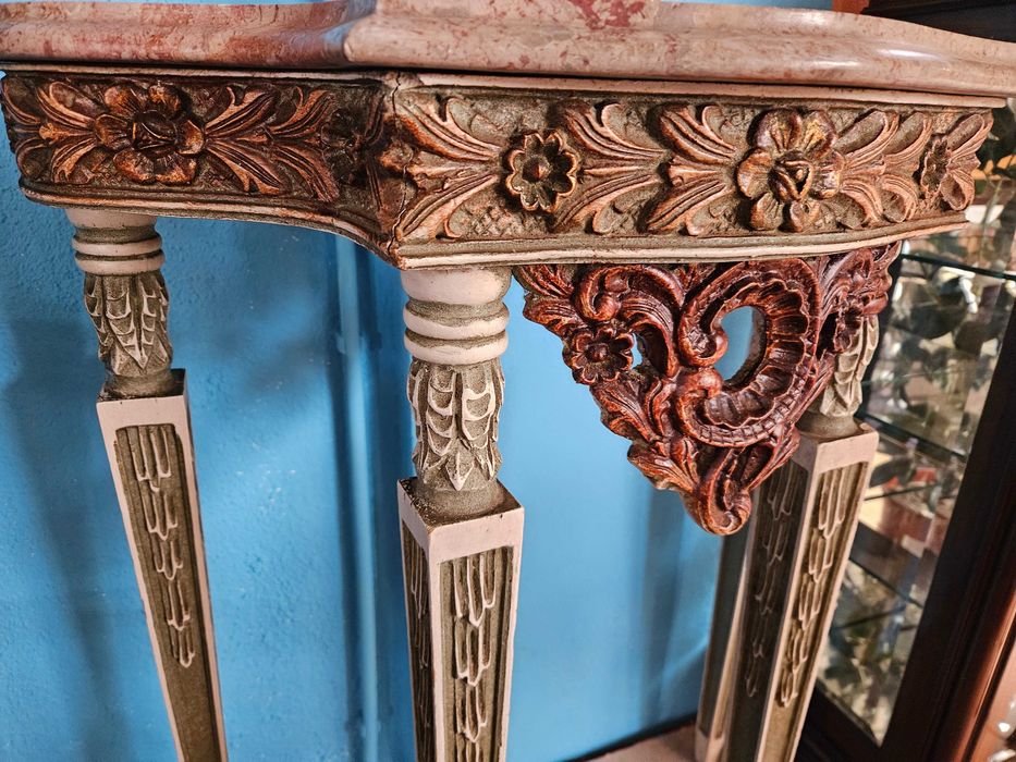 Pequena consola em madeira e pedra - óptimo esta