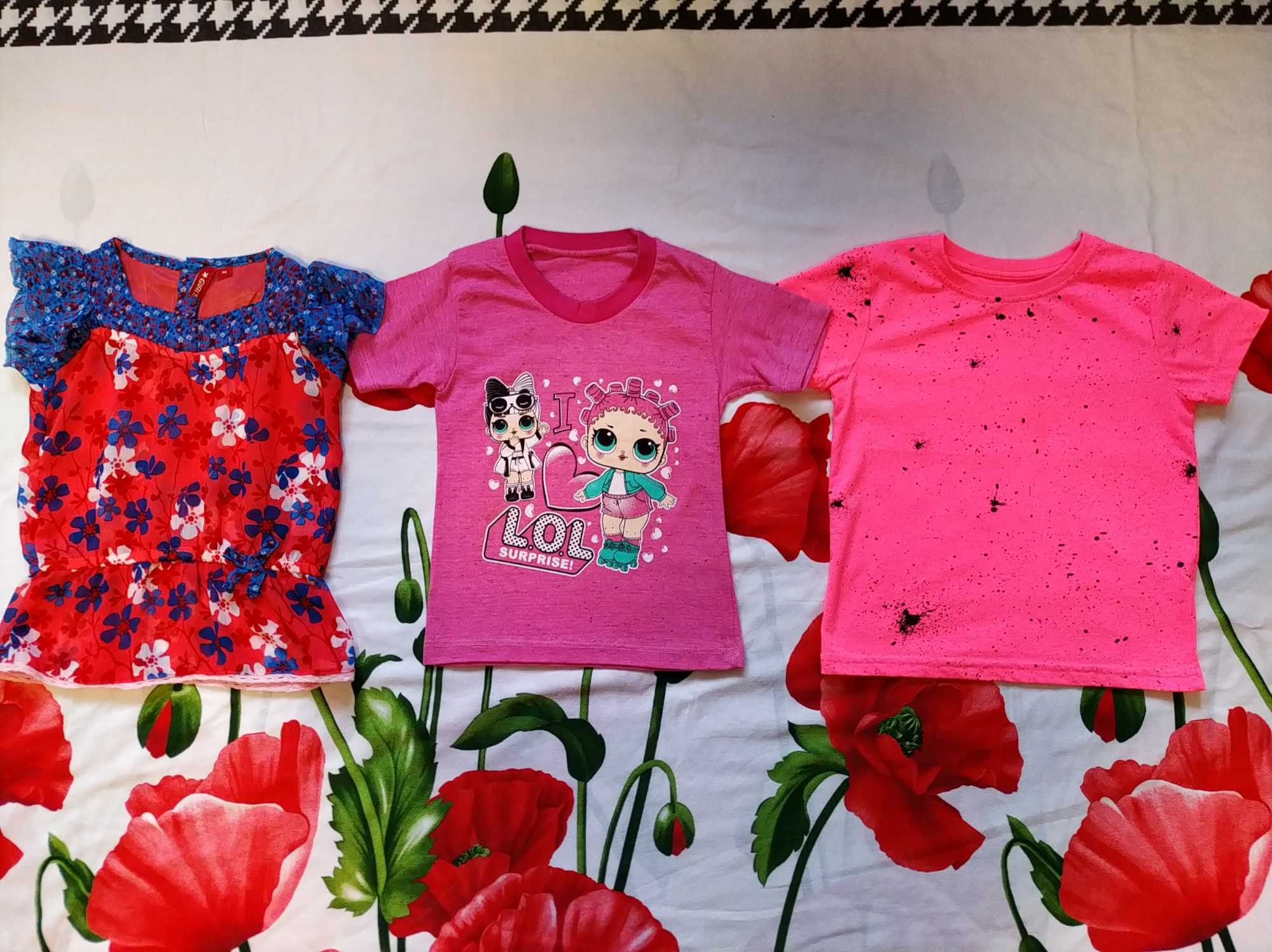 Яскраві,літні футболки,майки для дівчинки 3-4 роки