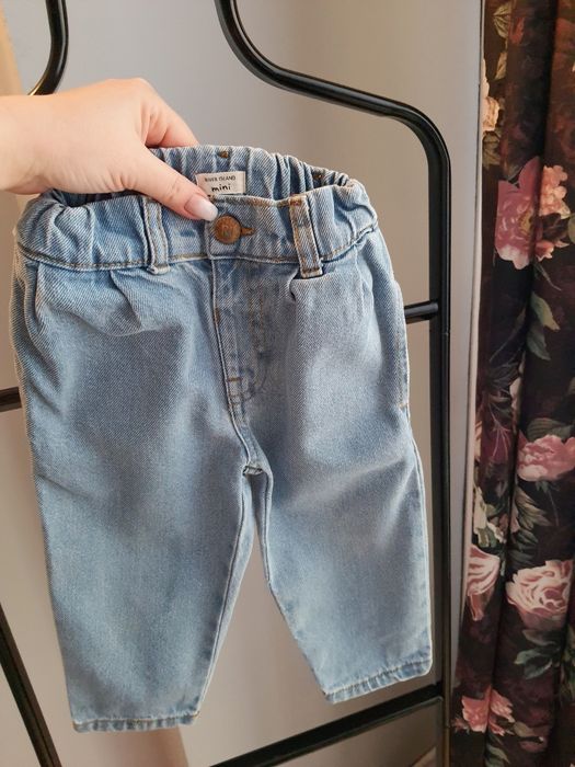 Spodnie jeansowe boifrendy jeansy River Island 12-18 miesięcy 86cm