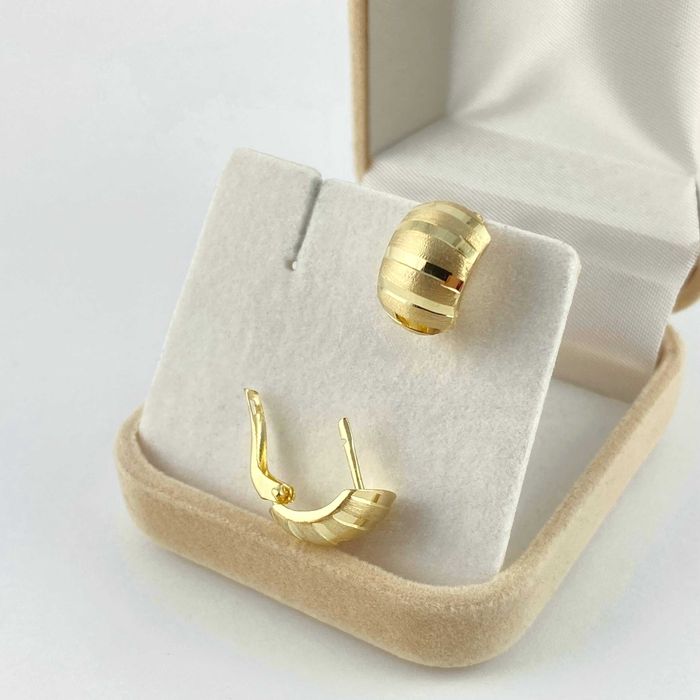 Cudowne ZŁOTE kolczyki DIAMENTOWANE lśniące PR. 585 (14K)