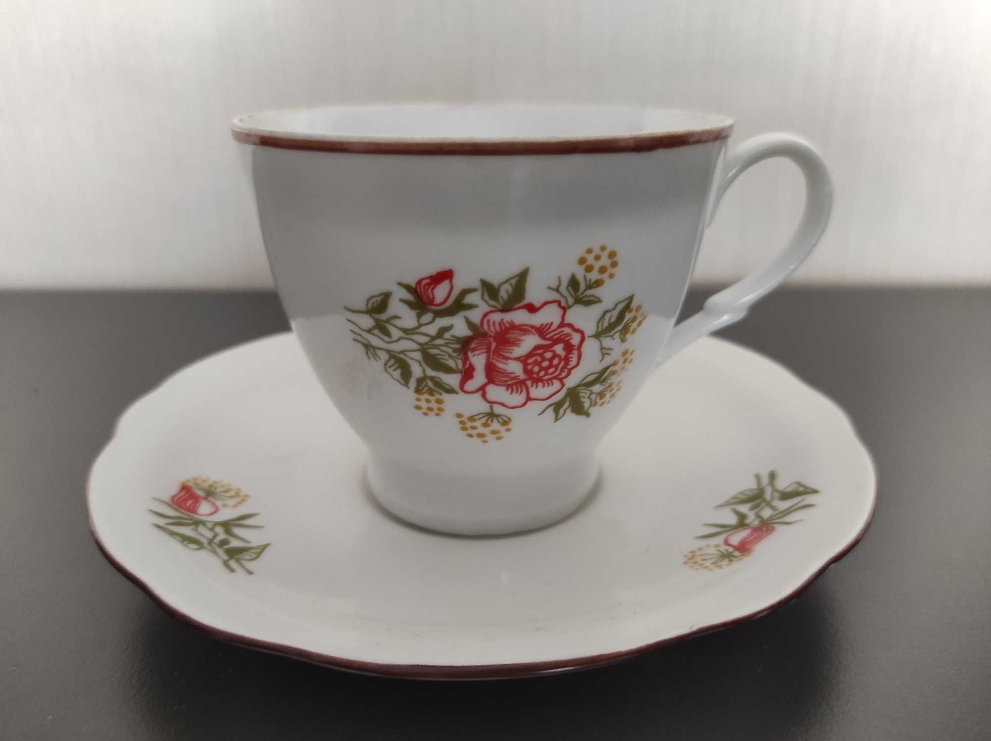 Filiżanka, spodek, stara porcelana Ćmielów, 220 ml