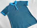 Niebieska koszulka polo w paski Lyle&Scott vintage rozmiar L