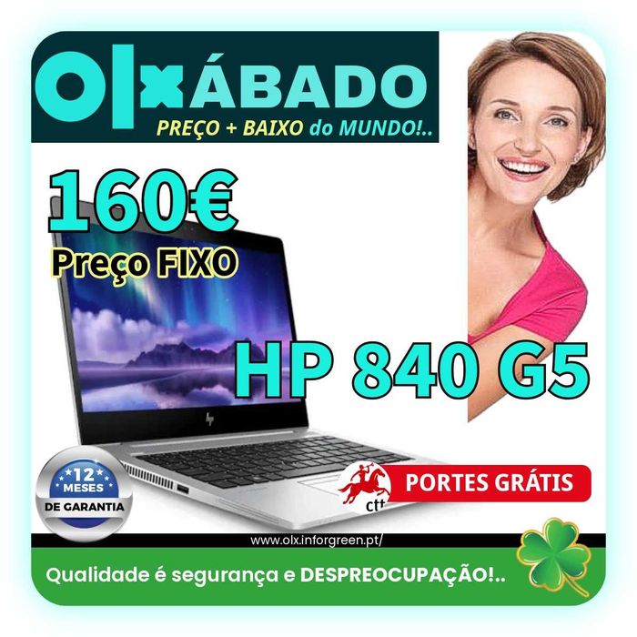 Elitebook 840 G5 8/16GB disco NVME 256/512GB - OLX SÁBADO até 11/10/25