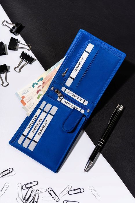 duży, skórzany portfel męski bez zapięcia - always wild