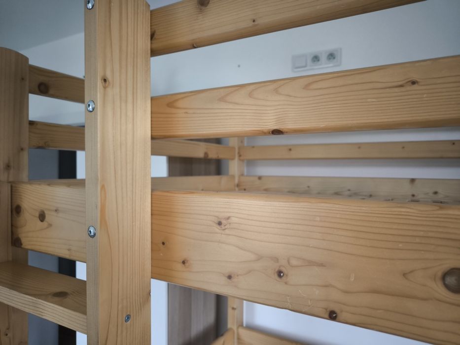 Łóżko dziecięce drewniane piętrowe antresola STAN BDB