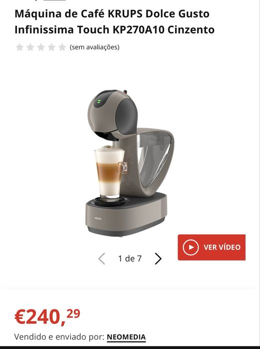 Máquina Cafe Infinissima Krups Preta - KP1708P7 em estado Novo