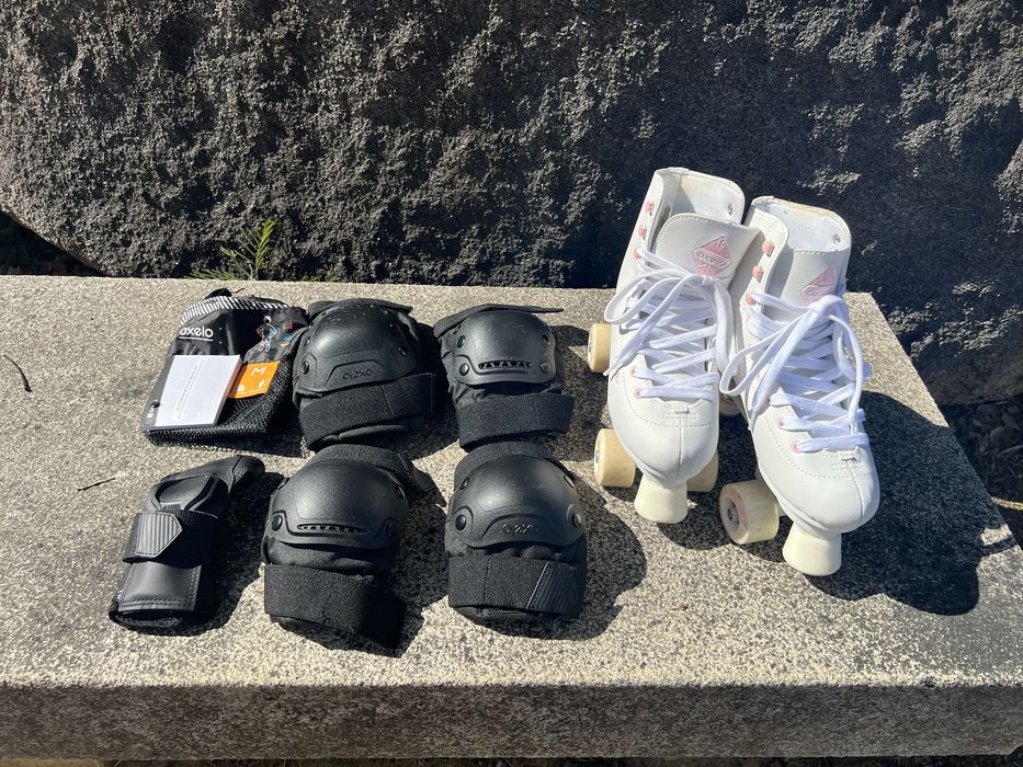 Patins de 4 rodas QUAD + equipamentos