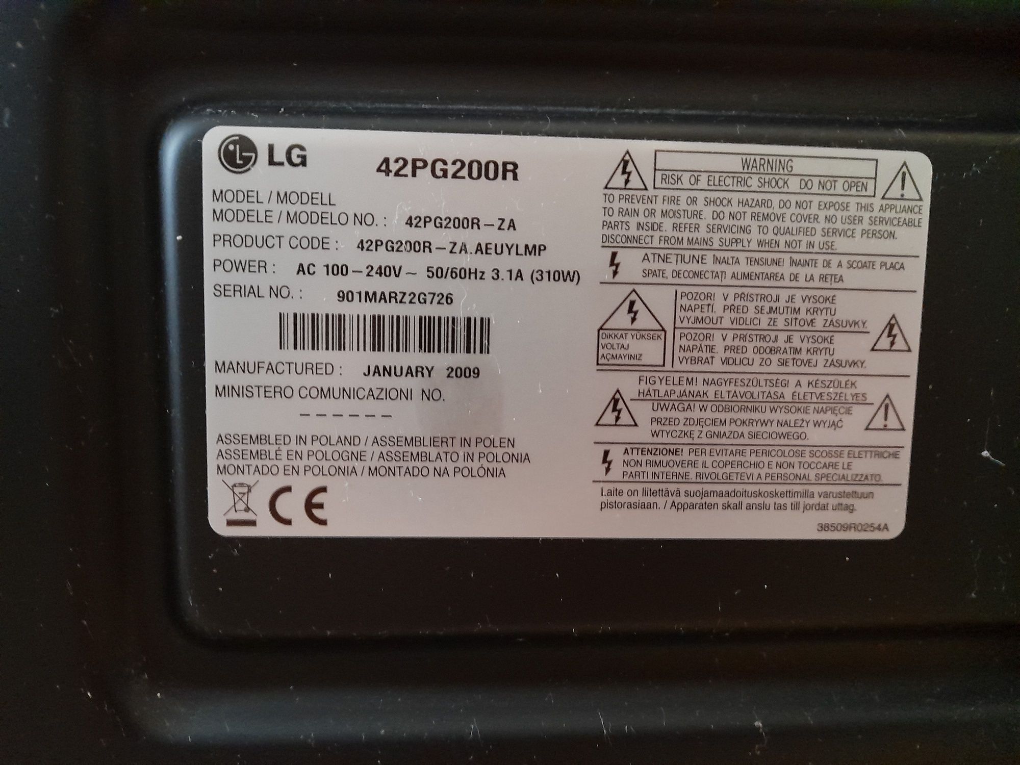 Telewizor LG tv plazma 42"