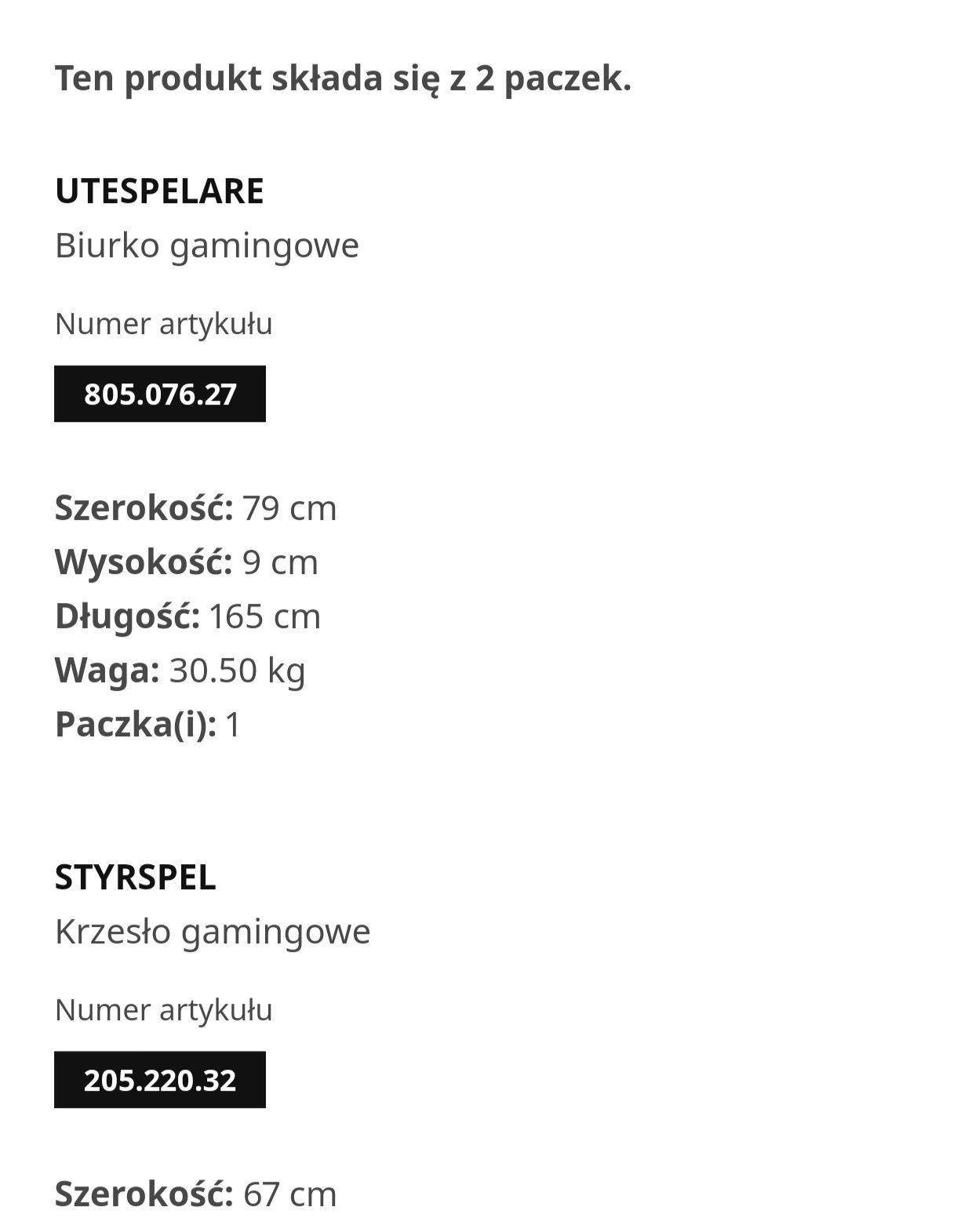 Biurko i krzesło gamingowe