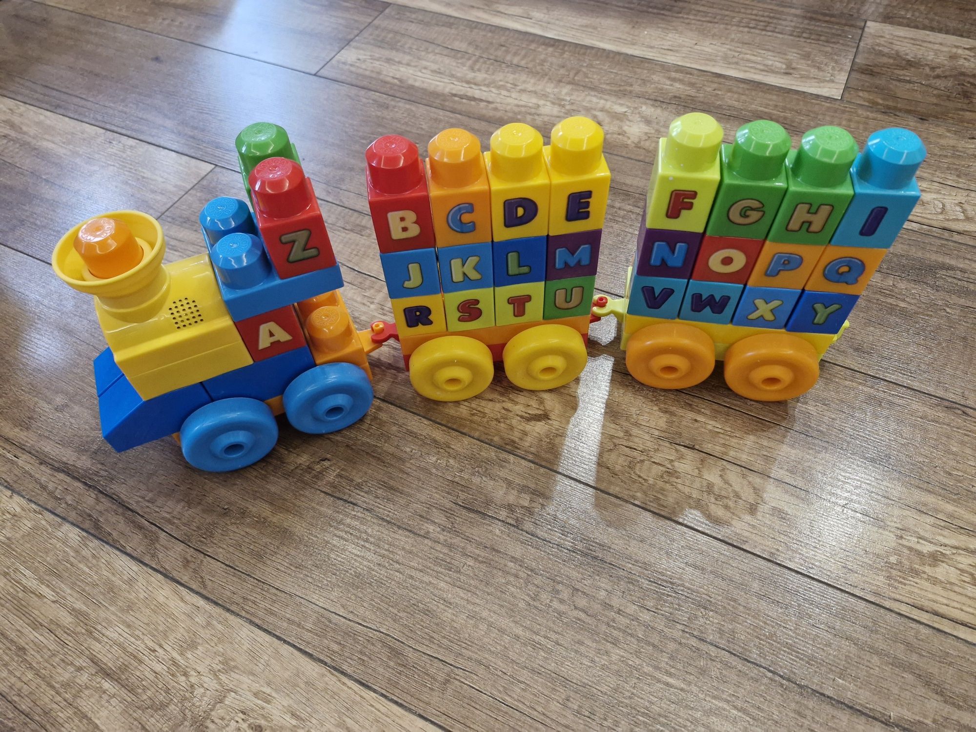 Fisher Price Mega Blocks muzyczny pociąg, sprawny, alfabet abc