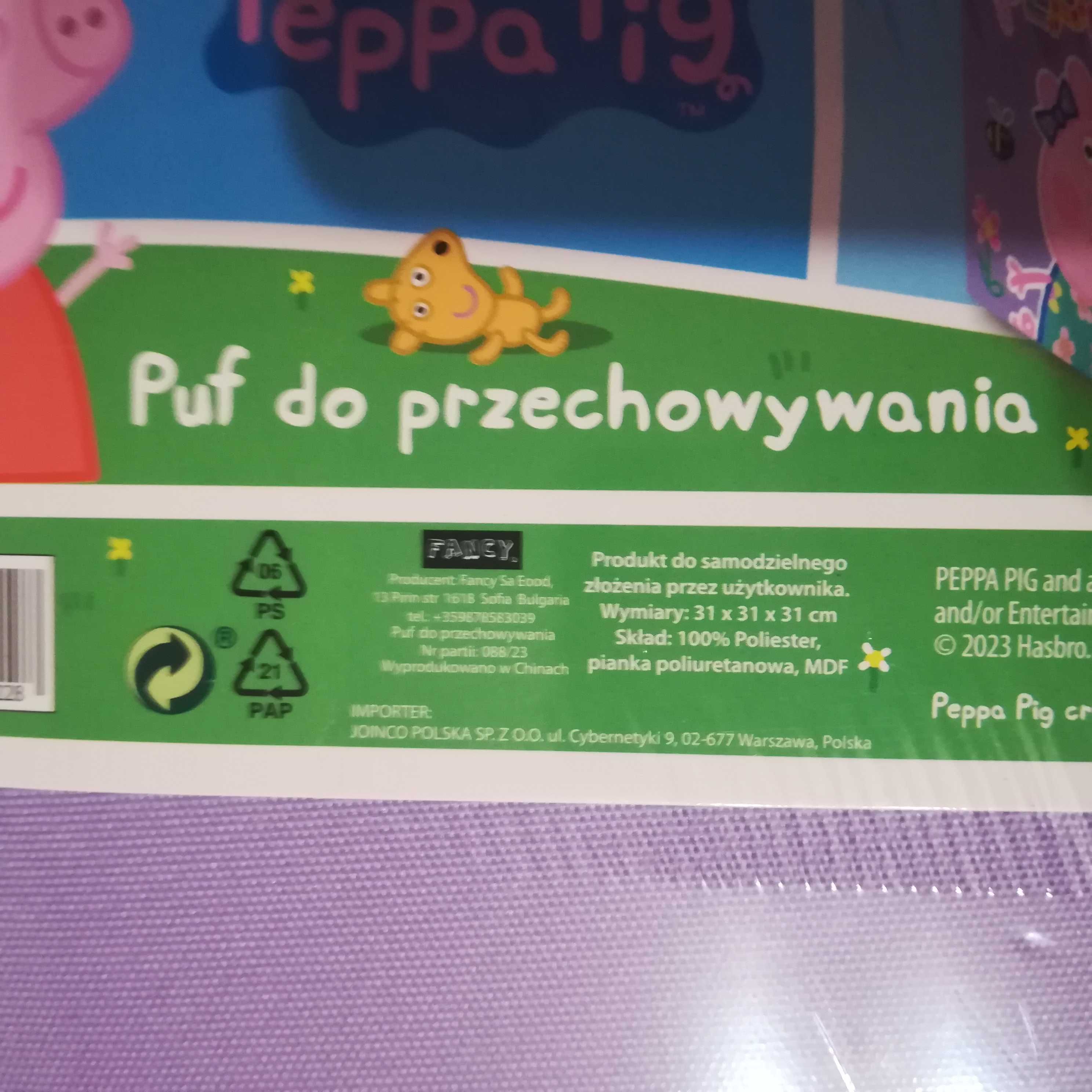 pufa taboret do siedzenia dla dziecka składane pudełko Świnka Peppa