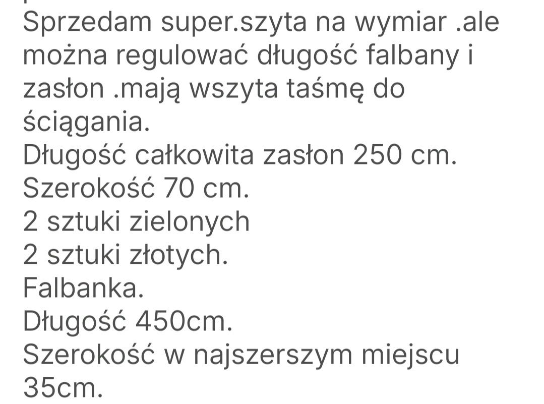 Komplet zasłon nowych.