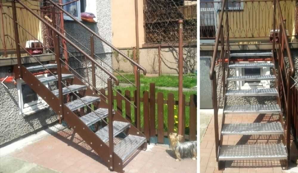 Schody metalowe zewnętrzne i wewnętrzne – kratownica ocynkowana