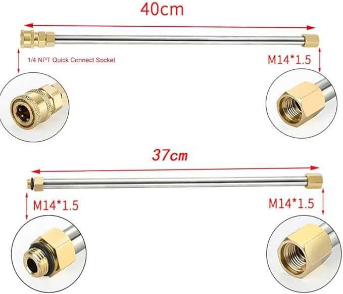 ZAYMDO Lanca do myjki ciśnieniowej 4000PSI z końcówkami i rurkami