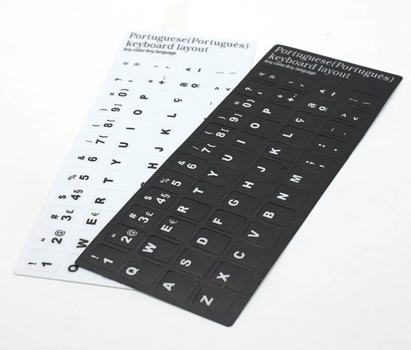 Adesivo Layout Teclado português autocolante teclas - preto ou branco