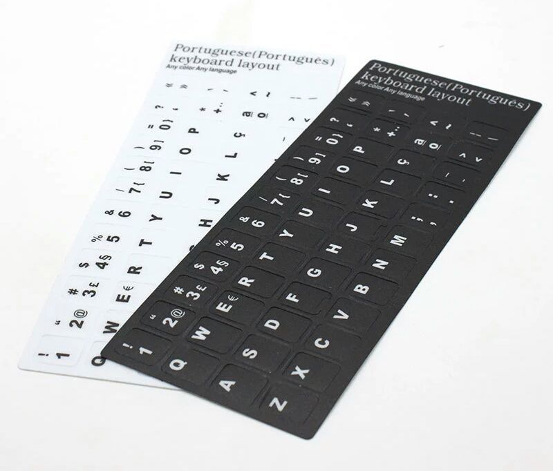 Layout Teclado português autocolante teclas - letras adesivo preto