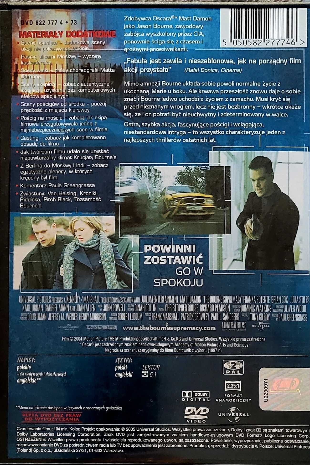 "Tożsamość Bourne'a"/"Krucjata Bourne'a" - filmy DVD