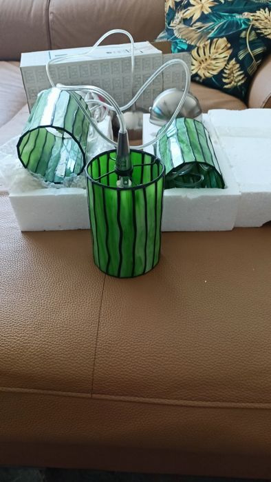 Lampy wiszące 3szt szkło