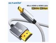 Кабель Micro HDMI to HDMI v2.1 8K 1м/1.5м Grey UltraHD HDR ULT-unite