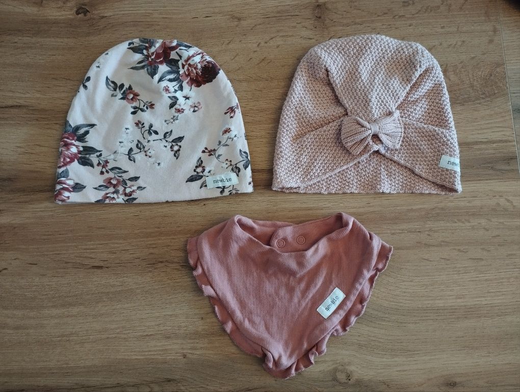 Newbie zestaw czapka 48-50 turban plus gratis apaszka