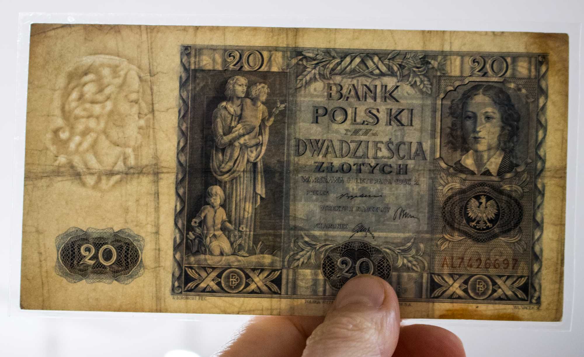 20 zł - banknot polski przedwojenny 1936r